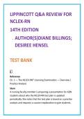 Lippincott Q&A Review for NCLEX-RN 14th Edition Test Bank &vert; Billings & Hensel NCLEX Practice Questions with Rationales