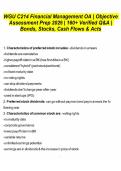 WGU C214 Financial Management OA &vert; Objective Assessment 2026 &vert; 160&plus; Verified Q&A &vert; Essential Formulas&comma; Bonds&comma; Stocks & Cash Flows