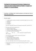 Test Bank for Developmental Psychology Childhood and Adolescence 9th Canadian Edition by Shaffer - Complete All Chapters 1-17 &lpar;Latest Edition&rpar;