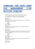 Management 11th Edition Robbins Test Bank Chapter 2 2026&sol; 2027 with Solution