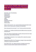 HOSA Home Health Aide Questions With All Correct Answers Passed&excl;&excl;&excl; 100&percnt; &lpar;A&plus;&rpar;