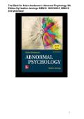 Nolen-Hoeksema&rsquo;s Abnormal Psychology 9th Edition &ndash; Heather Jennings Test Bank with Answers