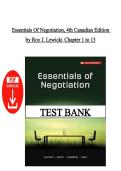 Test Bank &ndash; Essentials of Negotiation&comma; 4th Canadian Edition &vert; Lewicki&comma; Barry & Saunders &vert; ISBN&colon;9781260065879 &vert; Chapters 1&ndash;13 &vert; Latest Edition