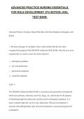 Advanced Practice Nursing Essentials 4e Test Bank &lpar;Joel&rpar; &vert; All Chapters &vert; 100&percnt; Verified Chapters &vert; 2026 Latest Update