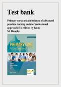 TEST BANK Primary Care The Art and Science of Advanced Practice Nursing &ndash; An Interprofessional Approach 6th Edition by Debera J&period; Dunphy&vert; Complete Guide Chapter 1-82