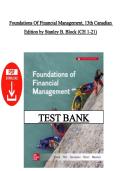 Test Bank &ndash; Foundations of Financial Management&comma; 13th Canadian Edition &vert; Michael Meehan&comma; Stanley B&period; Block &vert; Chapters 1&ndash;21 &vert; Latest Edition