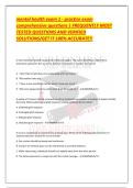 mental health exam 1 - practice exam  comprehensive questions &vert; FREQUENTLY MOST  TESTED QUESTIONS AND VERIFIED  SOLUTIONS&sol;GET IT 100&percnt; ACCURATE&excl;&excl;