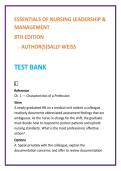 Essentials of Nursing Leadership & Management 8th Edition Test Bank &vert; Weiss Nursing