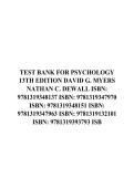Psychology 13th Edition Test Bank Myers DeWall CH01 &vert;All Chapters&vert; Instant Download