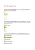 Math Week 2 Quiz Questions and Answers  Week 2 Math Test Bank