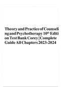 Test Bank For Theory and Practice of Counseling and Psychotherapy 10th Edition  Corey