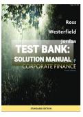 Test Bank & Solution Manual &ndash; Fundamentals of Corporate Finance&comma; 9th Edition by Ross&comma; Westerfield & Jordan &lpar;2026&rpar;