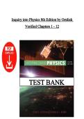 Test Bank &ndash; Inquiry into Physics&comma; 8th Edition &vert; Ostdiek &vert; ISBN&colon;9781305959422 &vert; Verified Chapters 1&ndash;12 &vert; Latest Edition
