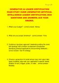 GENERATIVE AI LEADER CERTIFICATION  EXAM STUDY GUIDE &lpar;GENERATIVE ARTIFICIAL  INTELLIGENCE LEADER CERTIFICATION&rpar; 2026  QUESTIONS AND ANSWERS&vert; ACE YOUR  GRADES&period;