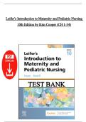 Test Bank &ndash; Leifer&rsquo;s Introduction to Maternity & Pediatric Nursing&comma; 10th Edition &vert; Kim Cooper & Kelly Gosnell &vert; Chapters 1&ndash;34 &vert; Latest Edition