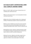DCF HEALTH SAFETY NUTRITION FINAL PAPER 2026 COMPLETE ANSWERS VERIFIED