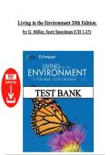 Test Bank &ndash; Living in the Environment&comma; 20th Edition &vert; G&period; Tyler Miller & Scott Spoolman &vert; ISBN&colon;9780357142202 &vert; Chapters 1&ndash;25 &vert; Latest Edition