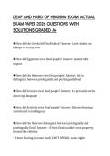 DEAF AND HARD OF HEARING EXAM ACTUAL EXAM PAPER 2026 QUESTIONS WITH SOLUTIONS GRADED A&plus;