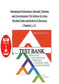 Test Bank &ndash; Managing Performance through Training and Development&comma; 7th Edition &vert;  Saks & Haccoun &vert;ISBN&colon;9780176570293 &vert; Chapters 1&ndash;15 &vert; Latest Edition