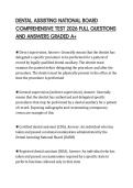 DENTAL ASSISTING NATIONAL BOARD COMPREHENSIVE TEST 2026 FULL QUESTIONS AND ANSWERS GRADED A&plus;