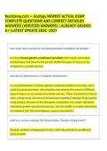  Ecology NEWEST ACTUAL EXAM  COMPLETE QUESTIONS AND CORRECT DETAILED  ANSWERS &lpar;VERIFIED ANSWERS&rpar; &vert;ALREADY GRADED  A&plus;LATEST UPDATE 2026 -2027