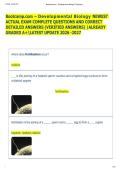  Developmental Biology NEWEST  ACTUAL EXAM COMPLETE QUESTIONS AND CORRECT  DETAILED ANSWERS &lpar;VERIFIED ANSWERS&rpar; &vert;ALREADY  GRADED A&plus;LATEST UPDATE 2026 -2027  