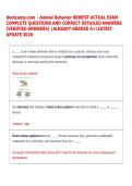 Animal Behavior NEWEST ACTUAL EXAM  COMPLETE QUESTIONS AND CORRECT DETAILED ANSWERS  &lpar;VERIFIED ANSWERS&rpar; &vert;ALREADY GRADED A&plus;LATEST  UPDATE 2026
