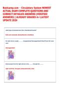 Circulatory System NEWEST  ACTUAL EXAM COMPLETE QUESTIONS AND  CORRECT DETAILED ANSWERS &lpar;VERIFIED  ANSWERS&rpar; &vert;ALREADY GRADED A&plus;LATEST  UPDATE 2026
