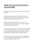 DRIVING TEST GUAM TEST PAPER 2026 FULL SOLUTION VERIFIED