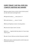 DUNPHY PRIMARY CARE FINAL PAPER 2026 COMPLETE QUESTIONS AND ANSWERS