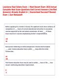 Louisiana Real Estate Exam  &vert; Most Recent Exam 2026 Actual  Complete Real Exam Questions And Correct Answers &lpar;Verified  Answers&rpar; Already Graded A&plus; &vert; Guaranteed Success&excl;&excl; Newest  Exam &vert; Just Released&excl;&excl; 