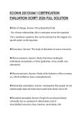 ECON-B 251 EXAM 1 CERTIFICATION EVALUATION SCRIPT 2026 FULL SOLUTION