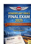 ASA POWERPLANT ORALS FINAL EXAM 2025 ACTUAL EXAM 2 VERSIONS &lpar;VERSION A AND B&rpar; COMPLETE QUESTIONS WITH DETAILED VERIFIED ANSWERS &lpar;100&percnt; CORRECT ANSWERS&rpar; &sol;ALREADY GRADED A&plus;