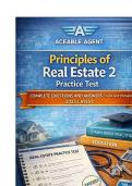 Aceable Agent Principles of Real Estate 2 Practice Test COMPLETE QUESTIONS AND ANSWERS &vert; ALREADY PASSED &vert; 2025 LATEST&excl;