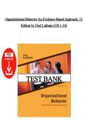 Test Bank &ndash; Organizational Behavior&colon; An Evidence-Based Approach&comma; 12th Edition &vert; Fred Luthans &vert; Chapters 1&ndash;14 &vert; Latest Edition