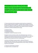 PHARMACOLOGY EVOLVE HESI PRACTICE EXAM WITH RATIONALES COMPLETE DRUG REVIEW AND EXAM READINESS 2026