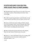 ELEVATOR MECHANIC EXAM 2026 FINAL PAPER SOLVED ITEMS ACCURATE MARKING