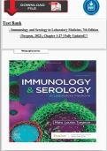 Test Bank  - Immunology and Serology in Laboratory Medicine&comma; 7th Edition &lpar;Turgeon&comma; 2022&rpar;&comma; Chapter 1-27 &vert; Fully Updated&excl;&excl;&excl;