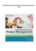 Full Solution & Answer Guide for Contemporary Project Management&colon; Plan-Driven and Agile Approaches&comma; 5th Edition by Timothy J&period; Kloppenborg&comma; Vittal Anantatmula&comma; and Kathryn N&period; Wells &vert; Complete Chapter-by-Chapter &lpar;Ch 1-15&rpar; &vert; Verified Answers &vert; Integrated Exa