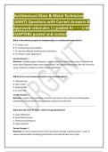  Architectural Glass & Metal Technician &lpar;AGMT&rpar; Questions with Correct Answers & Approved rationales &vert;&vert; graded A&plus; -----1-60 CHAPTERS posted and revised
