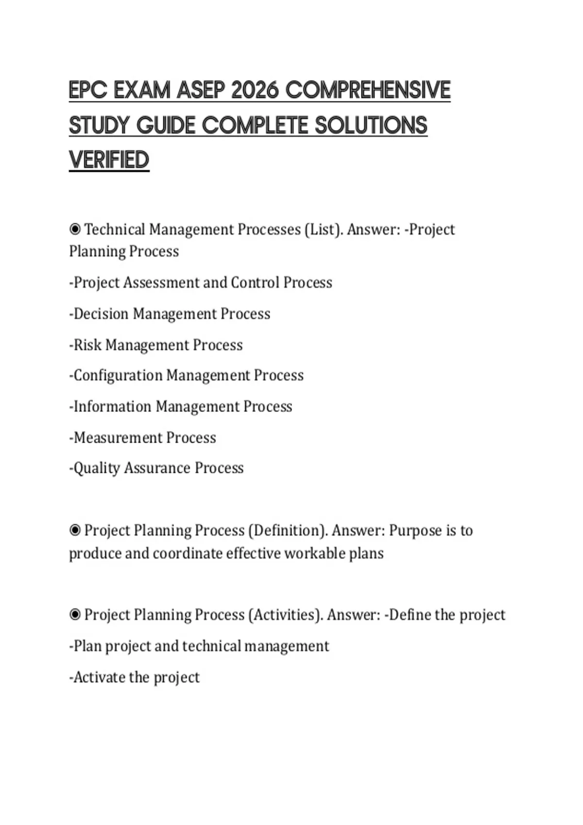 EPC EXAM ASEP 2026 COMPREHENSIVE STUDY GUIDE COMPLETE SOLUTIONS ...