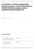 CA LIFE EXAM - PSI EXAM &lpar;updated 2026&rpar; Questions & Answers &vert; Latest Already Graded A&plus; UPDATE 2025&vert;2026 &lpar;complete solutions&rpar; ASSURED SUCCESS&sol;GRADED A&plus;&excl;&excl;&excl;