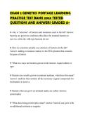 EXAM 2 GENETICS PORTAGE LEARNING PRACTICE TEST BANK 2026 TESTED QUESTIONS AND ANSWERS GRADED A&plus;