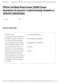 PDGA Certified Rules Exam &lpar;2026&rpar; Exam Questions & Answers &vert; Latest Already Graded A&plus; UPDATE 2025&vert;2026&excl;&excl;