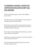 F13 RESIDENTIAL BUILDING CONTRACTOR CERTIFICATION EVALUATION SCRIPT 2026 FULL SOLUTION
