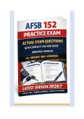 AFSB 152 Practice Exam ACTUAL EXAM QUESTIONS WITH COMPLETE SOLUTION GUIDE&rpar; &lpar;MULTIPLE CHOICES&rpar; &lpar;A&plus; GRADED 100&percnt; VERIFIED&rpar; LATEST VERSION 2025