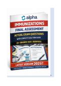 Apha - Immunizations Final Assessment ACTUAL EXAM QUESTIONS WITH COMPLETE SOLUTION GUIDE &lpar;A&plus; GRADED 100&percnt; VERIFIED&rpar; LATEST VERSION 2025&excl;&excl;