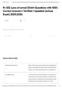 Pc 832 Laws of arrest EXAM Questions with 100&percnt; Correct Answers &vert; Verified &vert; Updated &lpar;Actual Exam&rpar; 20252026