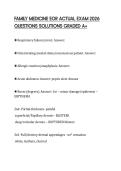 FAMILY MEDICINE EOR ACTUAL EXAM 2026 QUESTIONS SOLUTIONS GRADED A&plus;