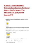 Arizona B General Residential Contractor Exam Study Guide Latest 2026&sol;2027 Version